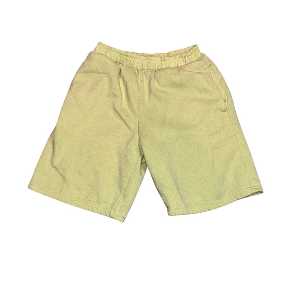 Refuge Athletics Boyfriend Sweat Shorts Women Small Green Yellow Casual Fleece